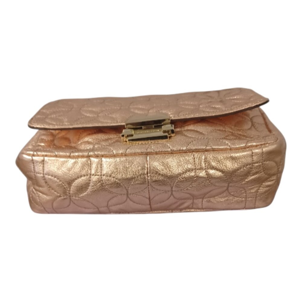 MICHAEL Michael Kors Metallic Rose  Sloan Quilted Leather Shoulder Crossbody Bag - Picture 7 of 12